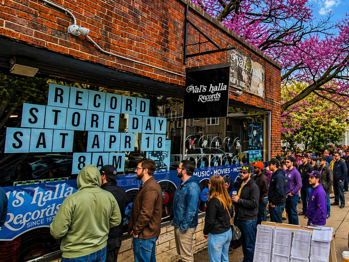 Val's halla Records in Oak Park on Record Store Day, April 18, 2026. Photo by Clock Gate Collective